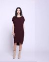 Helen Liquid Jersey Shift Dress - Black Cherry video thumbnail