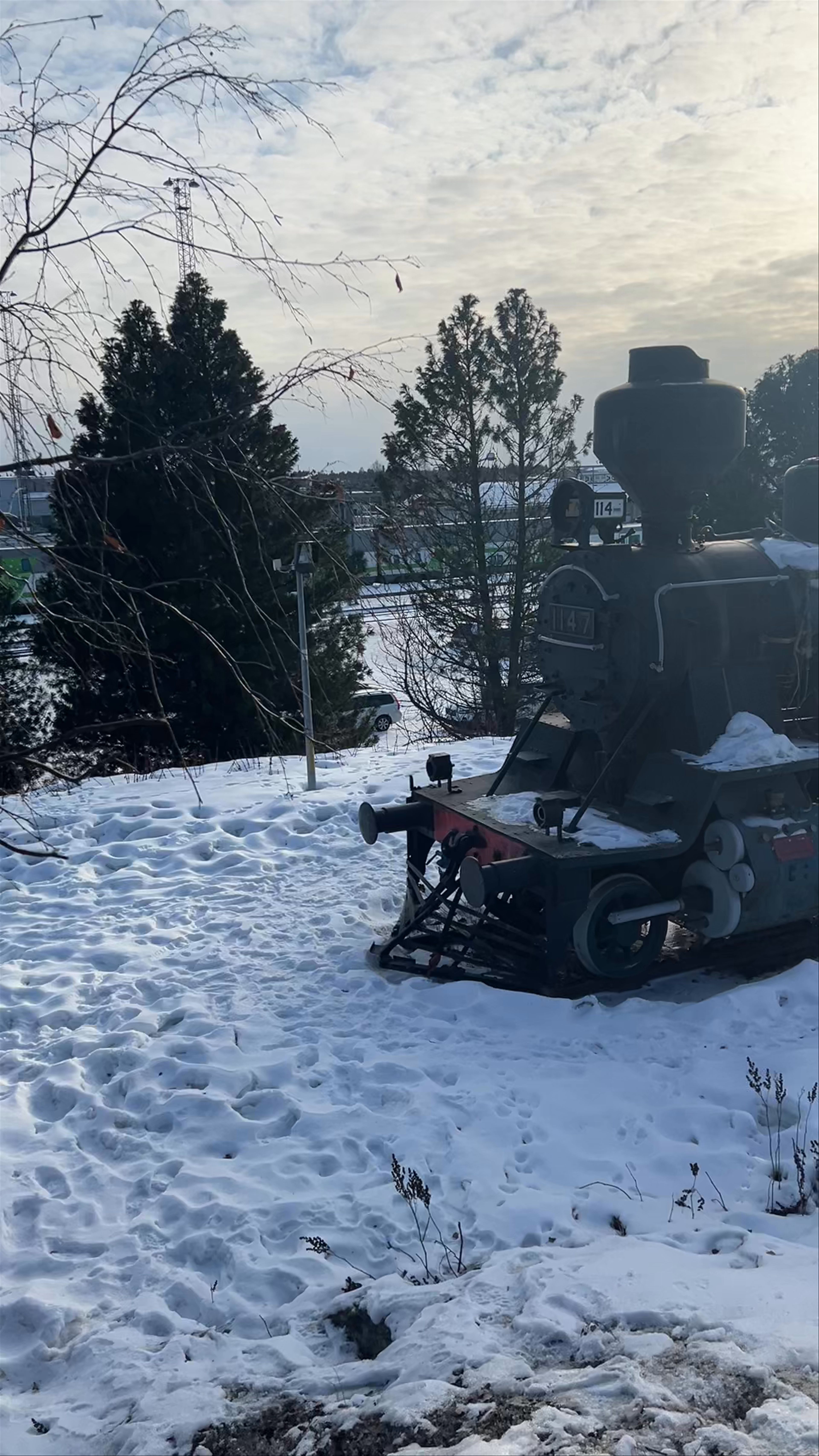 Historic Steam Locomotive Tk3-1147 in Wintery Rovaniemi