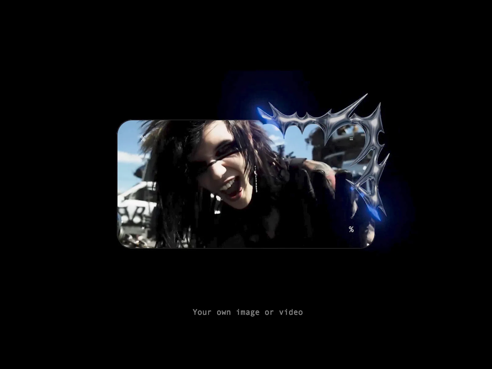> file: 3D_Chrome_Tribal.exe> type: card_componentAll 10 variants: one component, one canvas.Your own image or video. Drop any image, pattern or video inside the card. The chrome frame, text and Matrix Rain stay on top.> Try the live preview.