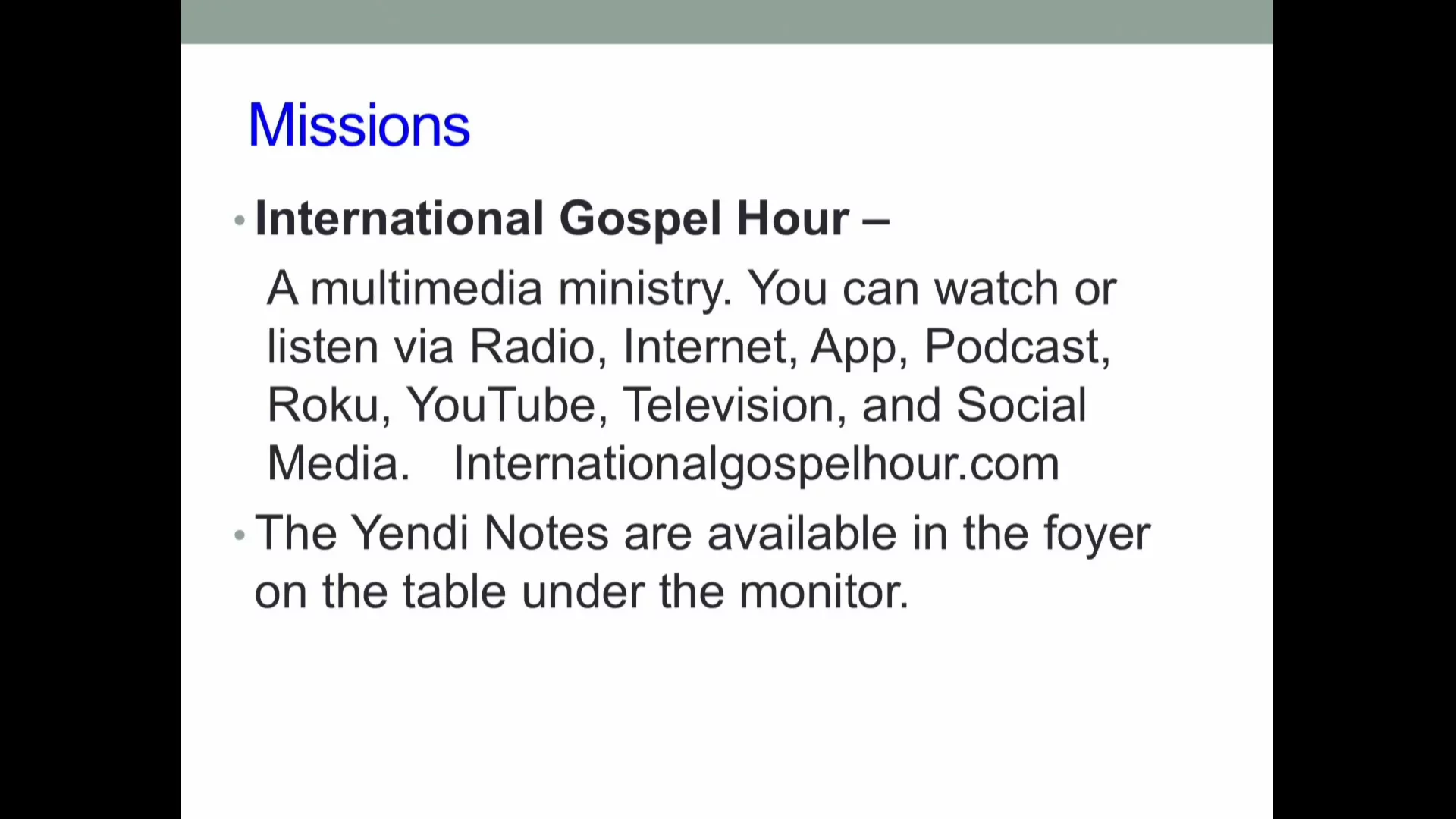 Bethel Service, August 31, 2025
