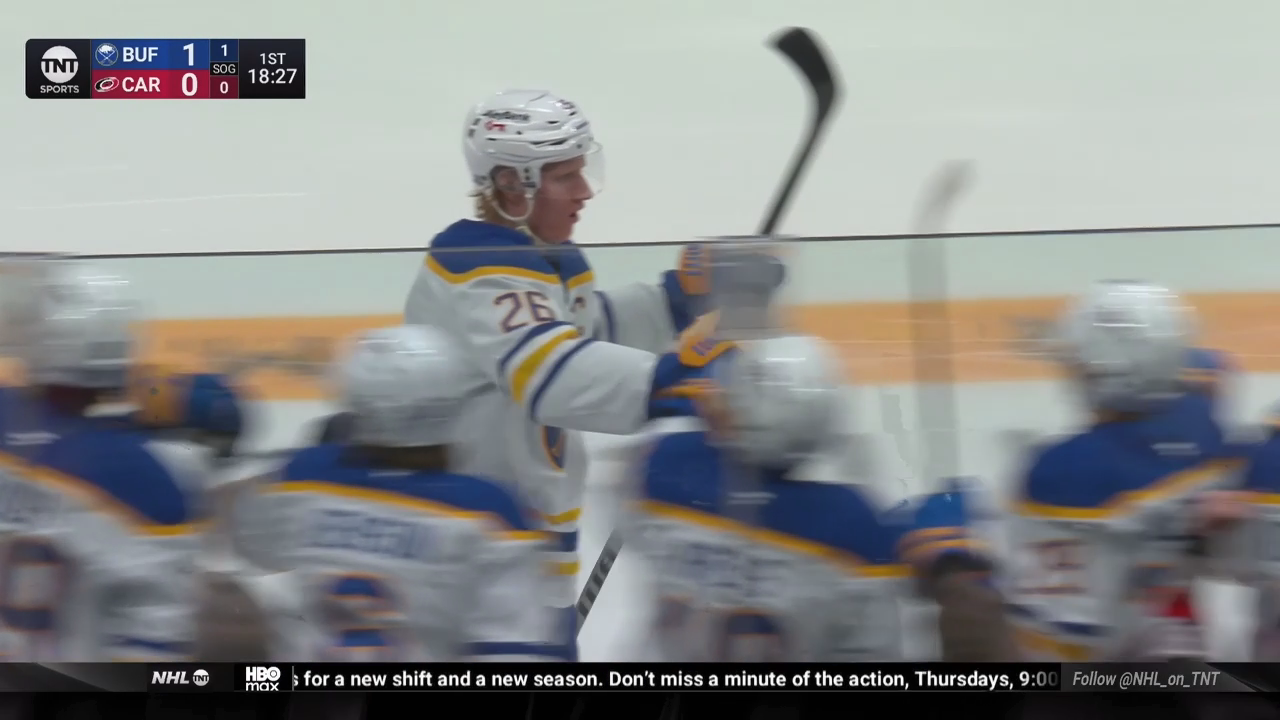 Rasmus Dahlin with a goal vs. Carolina Hurricanes · Jan 19, 2026