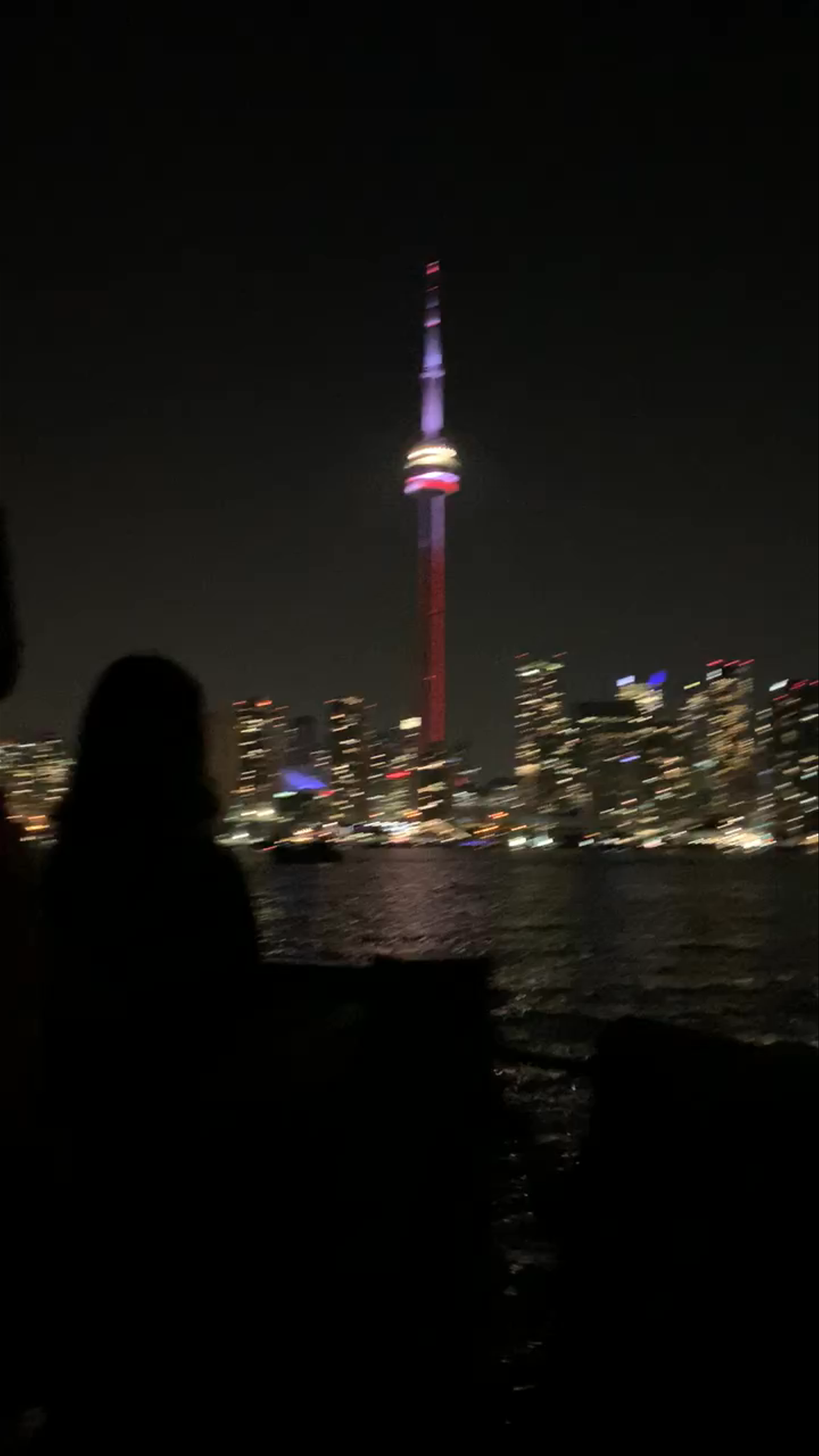 Toronto Islands Night Skyline: Iconic City Lights from the Water