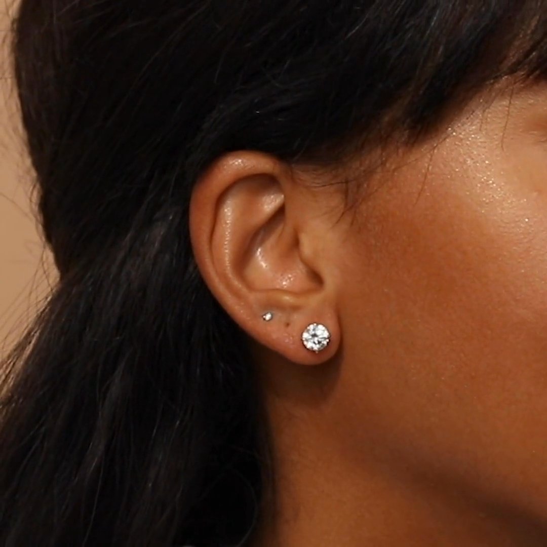 VRAI Solitaire Stud | Round Brilliant | 14k | Rose Gold | caratWeight: other