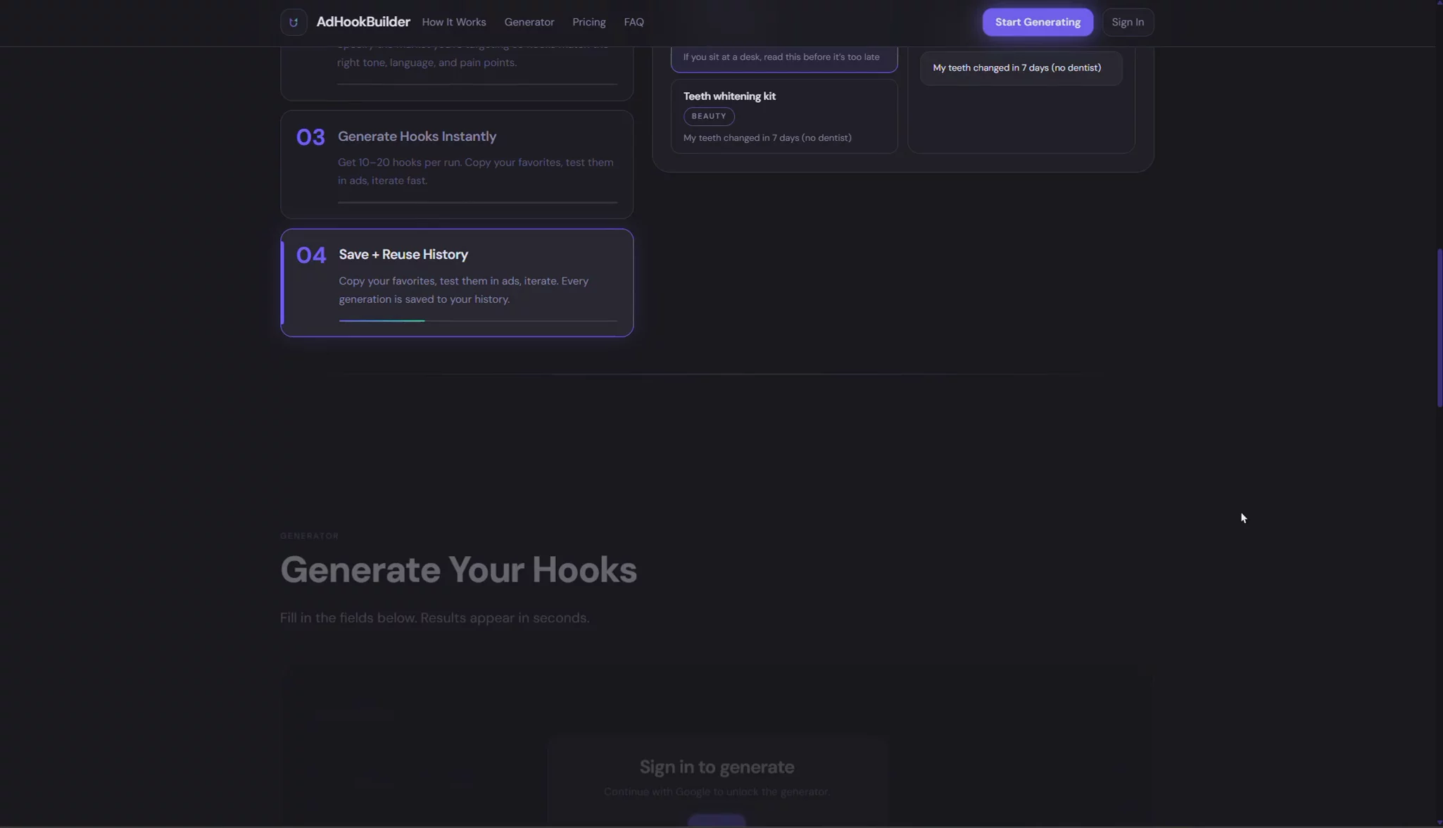 AdHookBuilder — 10–20 Viral Hooks in Seconds image 1