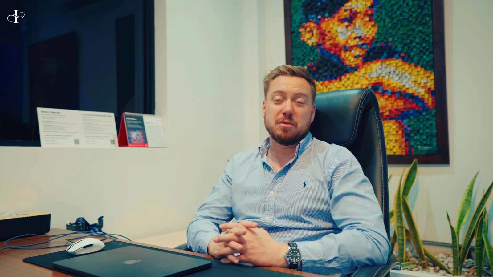 Ben Barnes at his desk in the GeoNet office