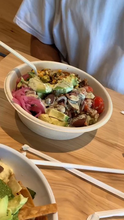 CAVA - Bowl - we got lamb and spicy chicken with all the fixing a must have ! - Mediterranean Near Me - Atlanta, Georgia