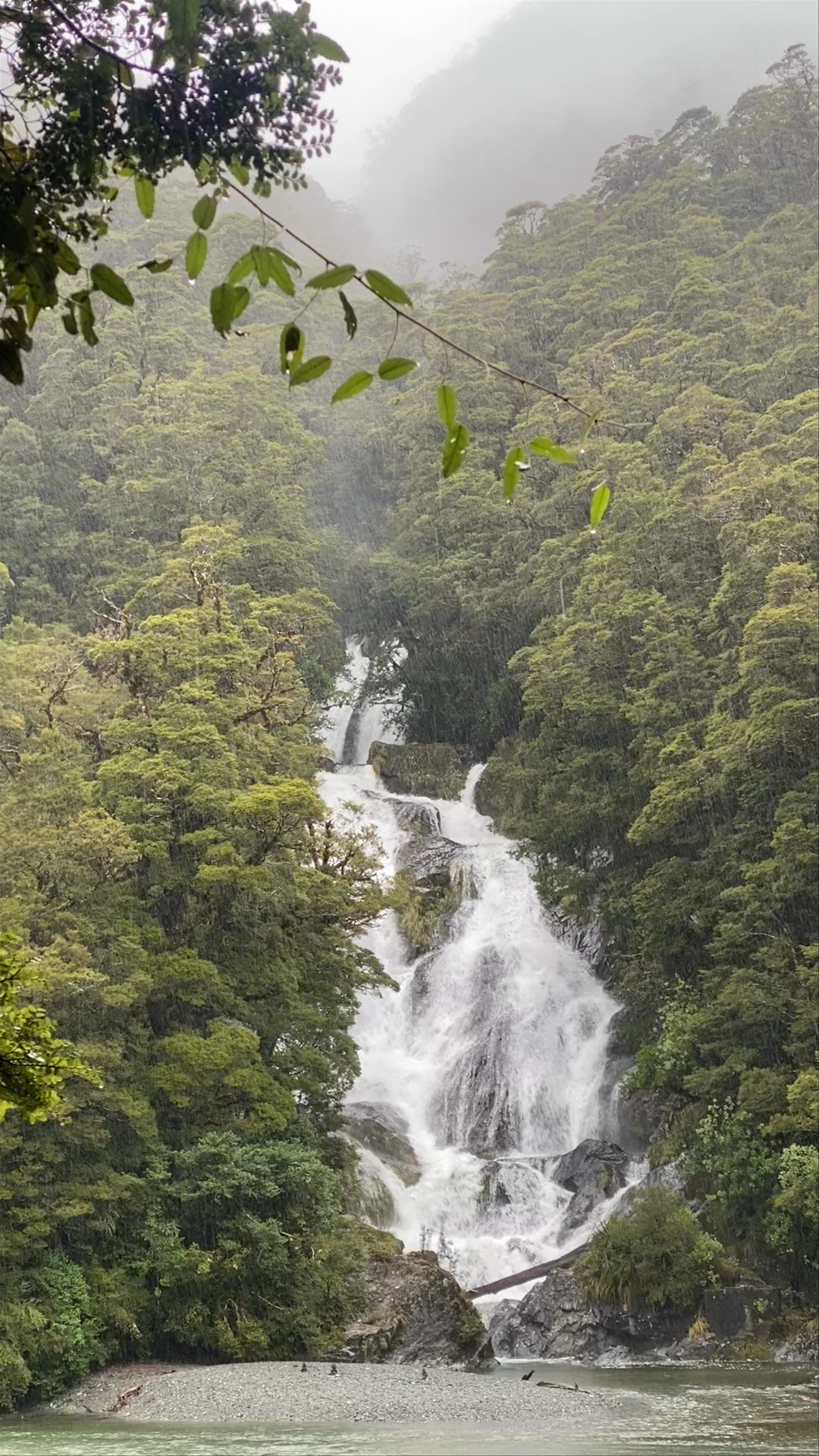 Fantail Falls: Mystical Waterfall in Mount Aspiring National Park, New Zealand