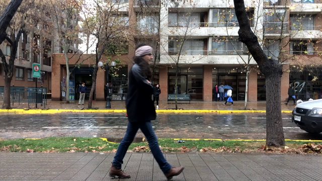 A street on a rainy day