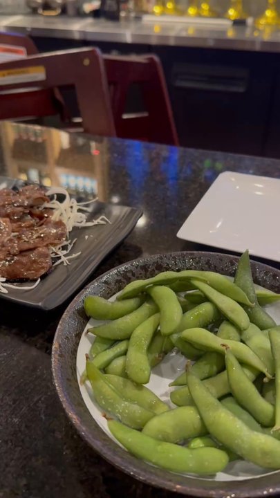 Iza Robata - Beef Beef Tongue Tataki Edamame - Bubble Tea Near Me - College Station, Texas
