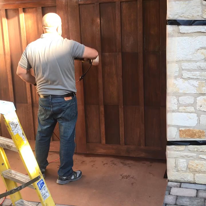 Jfc Woodworking - Refinishing mahogany garage doors - Cabinetry Near Me - Mineola, New York