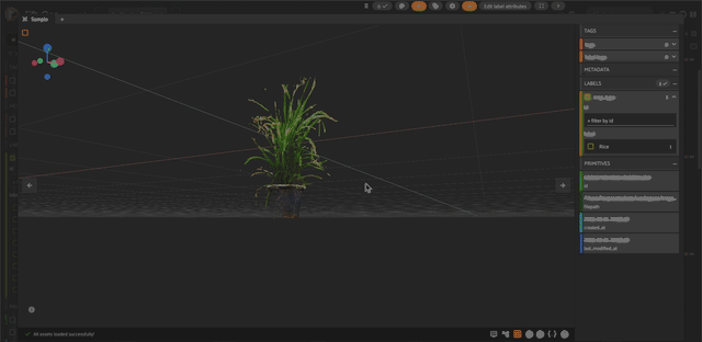 Crops3D RGB-colored 3D point cloud of a crop plant in the FiftyOne app