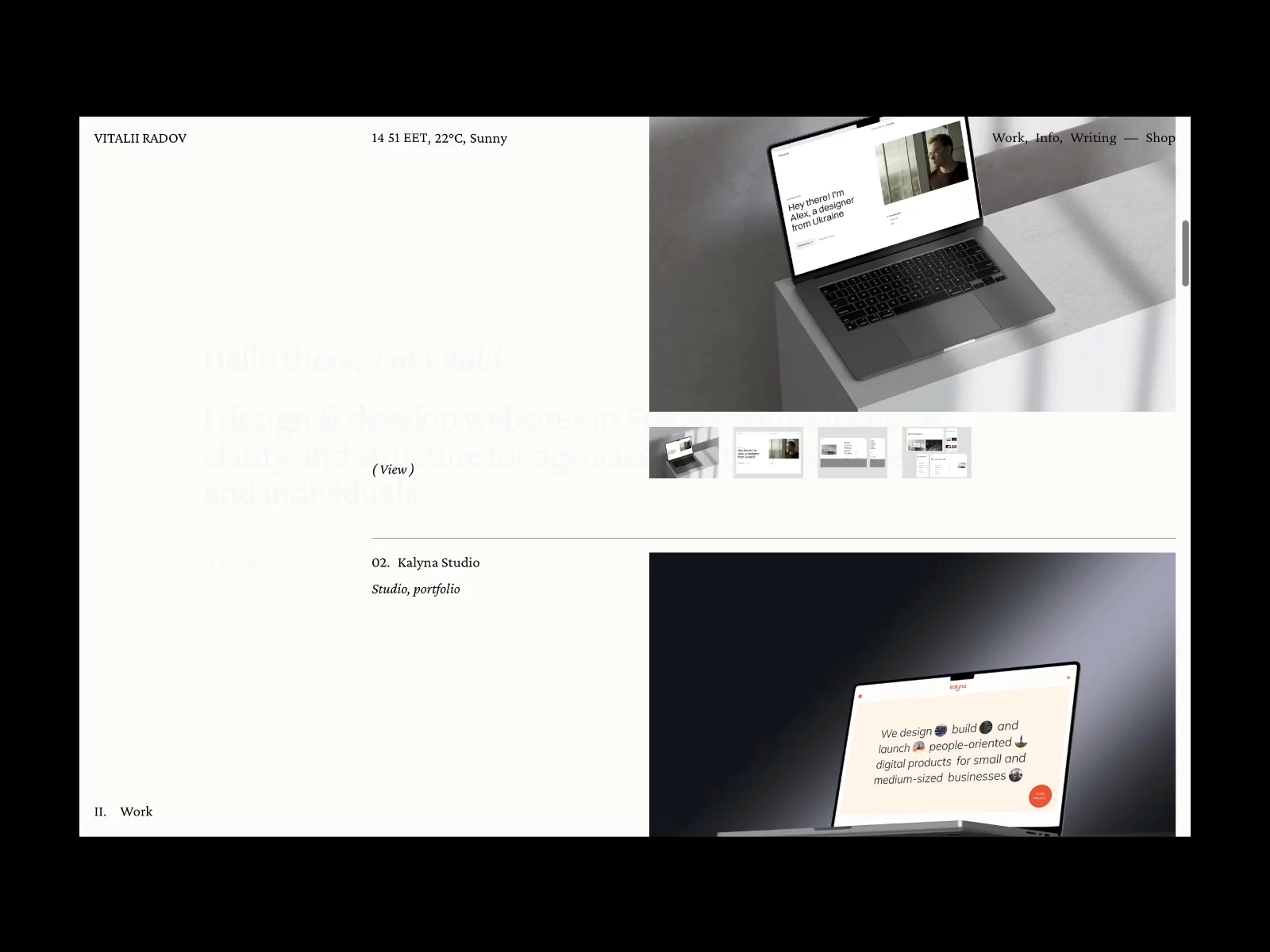 I've finished work on my personal website.You can view the full version via the link: vitaliiradov.com