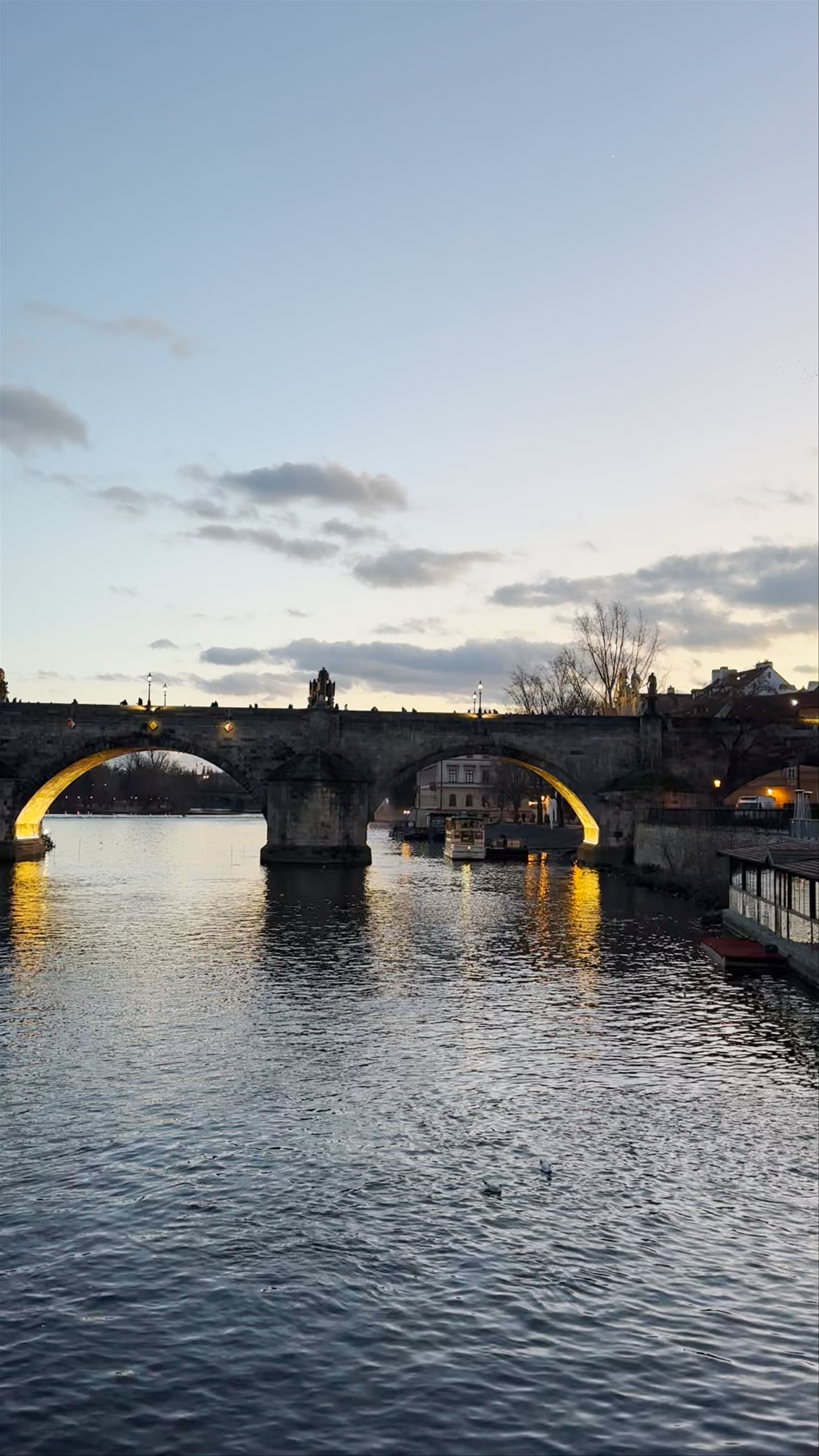 Golden Hour Serenity at Prague's Charles Bridge