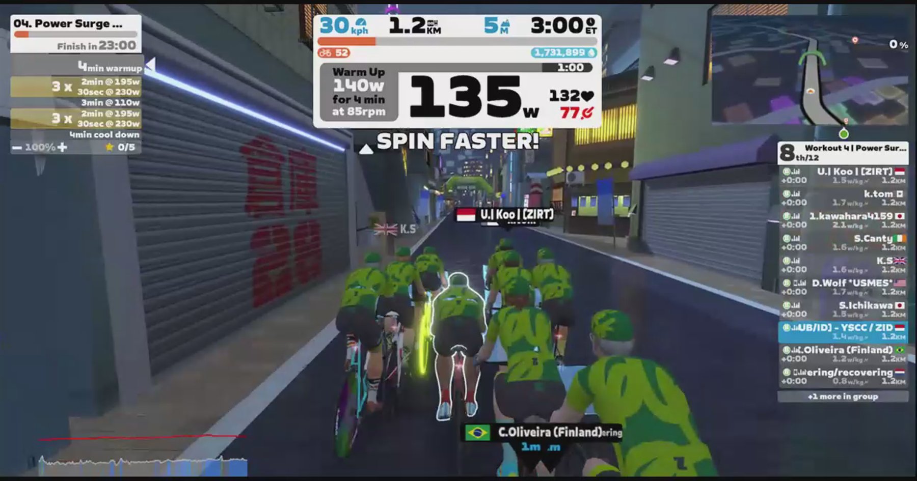 Zwift - Group Workout: Short - Power Surge  on Turf N Surf in Makuri Islands