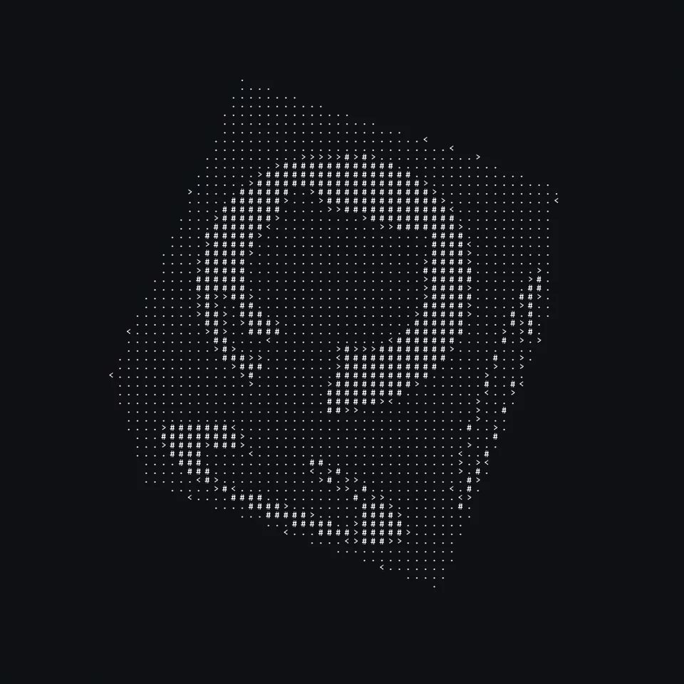 Rotating 3D square displaying the github logo, rendered in ASCII 