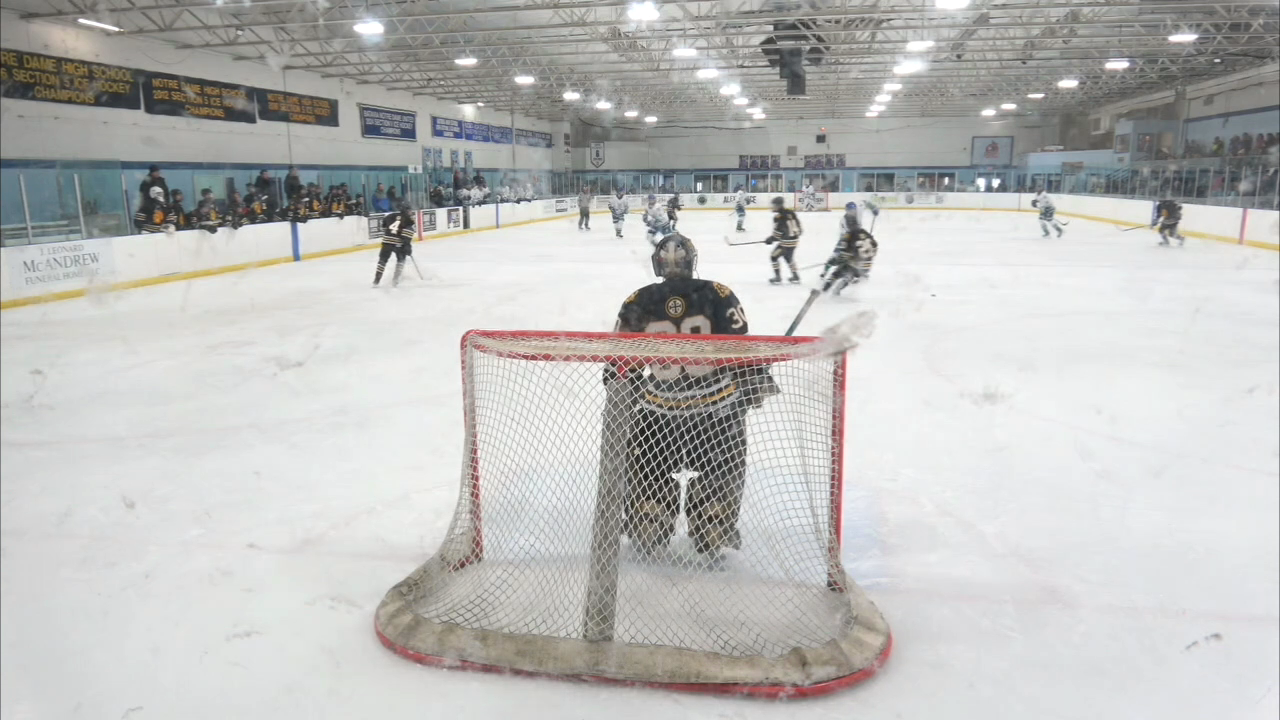 Ethan Gallea's Impressive Breakaway Save | McQuaid Jesuit Varsity Game