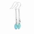 Larimar Heart Dangle Earrings