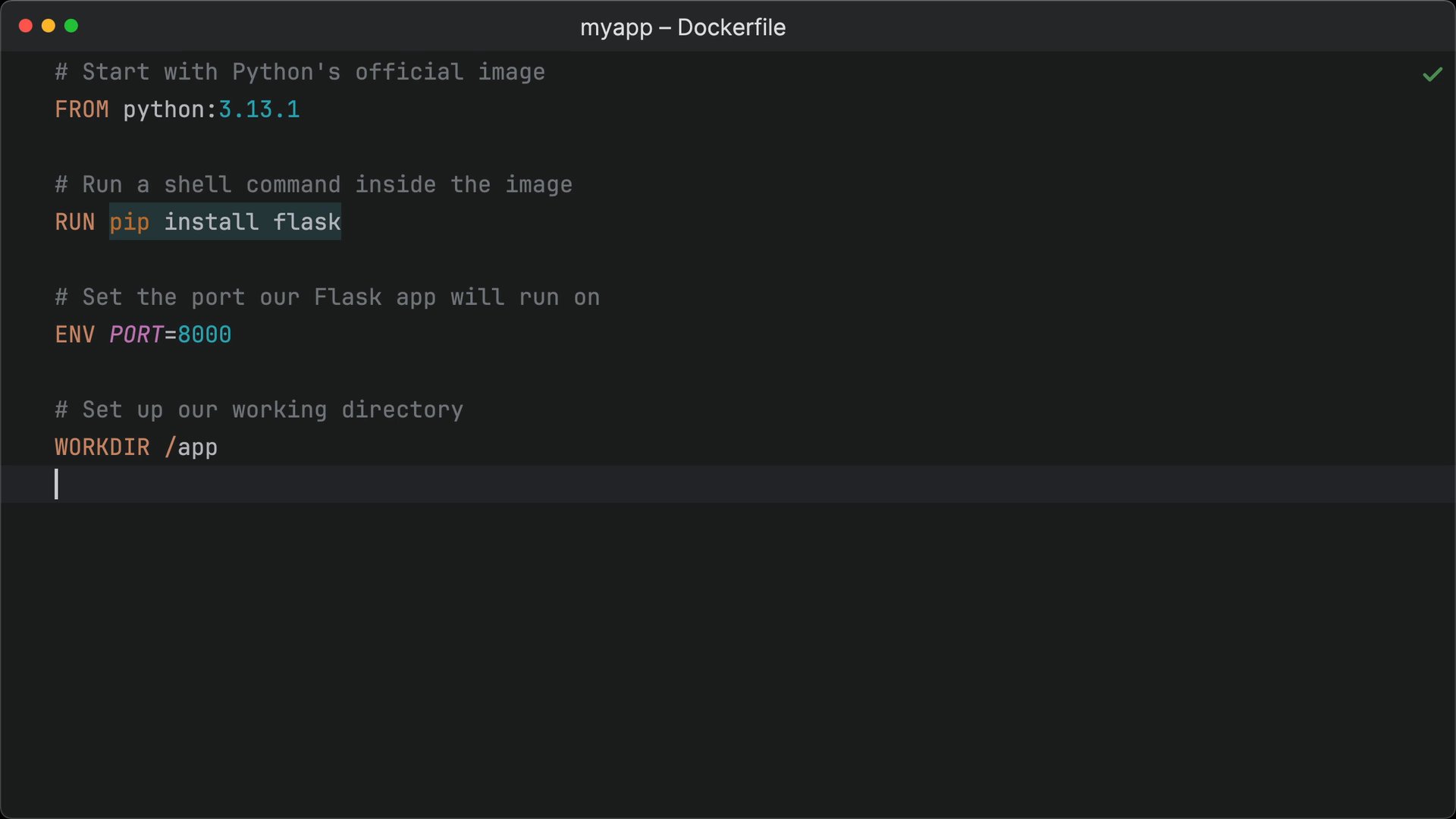 Write a Dockerfile for a custom Docker image