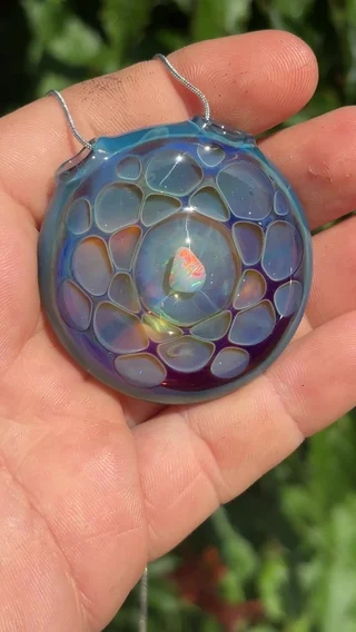Preview pic of Opal honeycomb pendant
