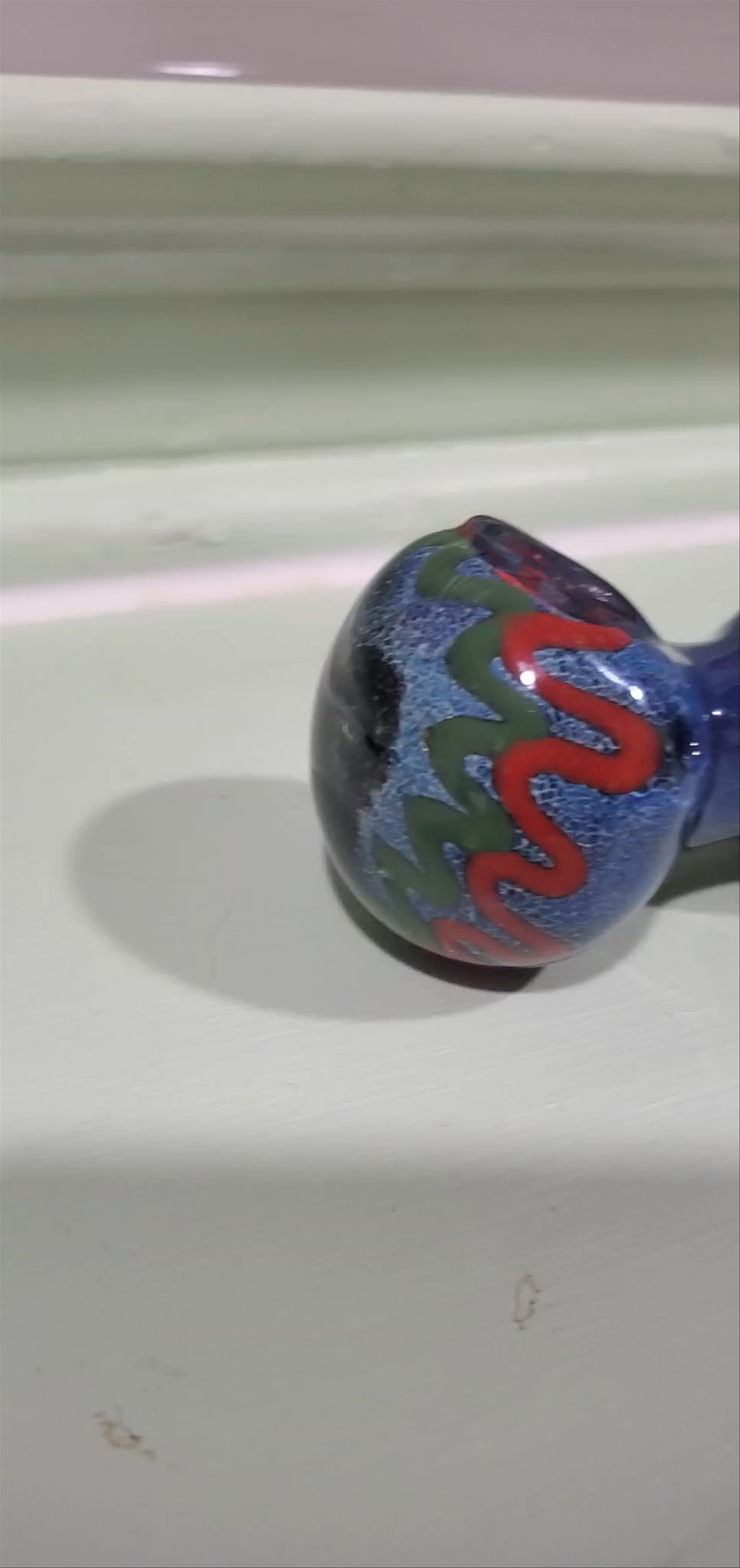 Preview pic of Multi colored Moondust Double Bowl/Spoon/Pipe