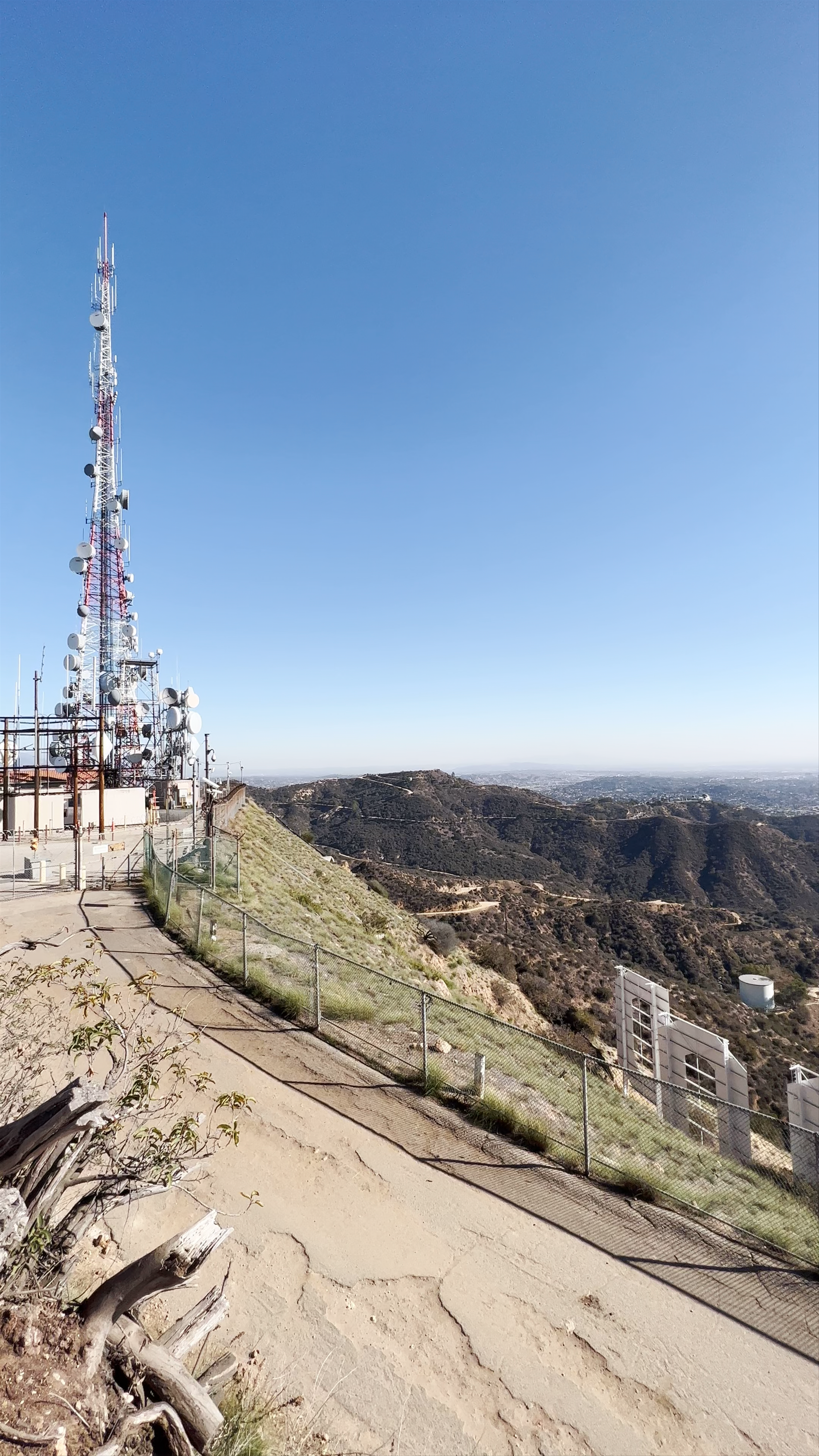 Sunlit Views from the Iconic Hollywood Sign Overlooking Los Angeles