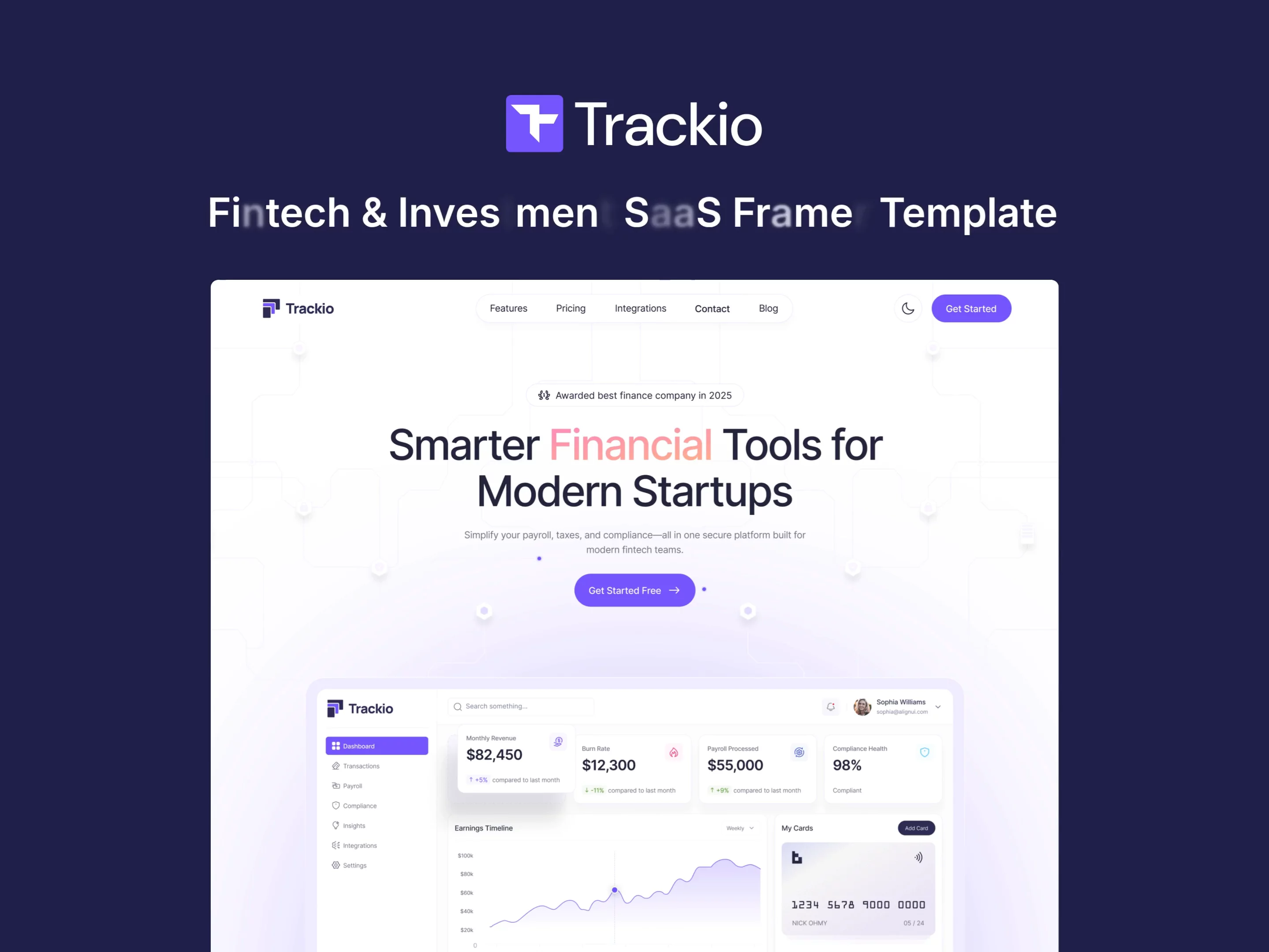 💸 Fintech, but make it premium.Meet Trackio, the fintech and finance website template built for fintech platforms, investment products, accounting software, and SaaS finance teams who want to look credible from the first scroll.📊 What's inside: 🧩 Dedicated solutions pages to explain what you do 🔌 Integrations page to show how you fit into the stack 💳 Tiered pricing page that makes choosing a plan easy 📝 CMS-driven finance blog with categories for SEO and thought leadershipFinance buyers don't trust messy sites. Trackio gives you a clean, professional structure that builds confidence and moves visitors from "just looking" to "book a demo."Launch faster. Look sharper. Convert better. 🚀🔗 Get Trackio: https://framer.link/ROgFlM5