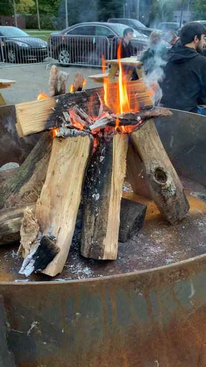 Tantrick Brewing - Lighting the bonfire - Breweries Near Me - Allegan, Michigan