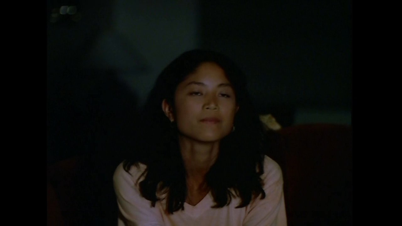 A woman observes footage of an immigration enforcement operation on television before the program transitions to a studio host and musical performance.
