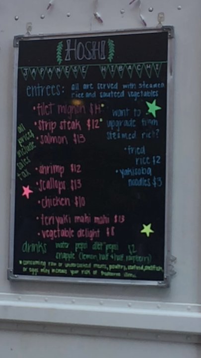 Hoshi - Menu board - Food Trucks Near Me