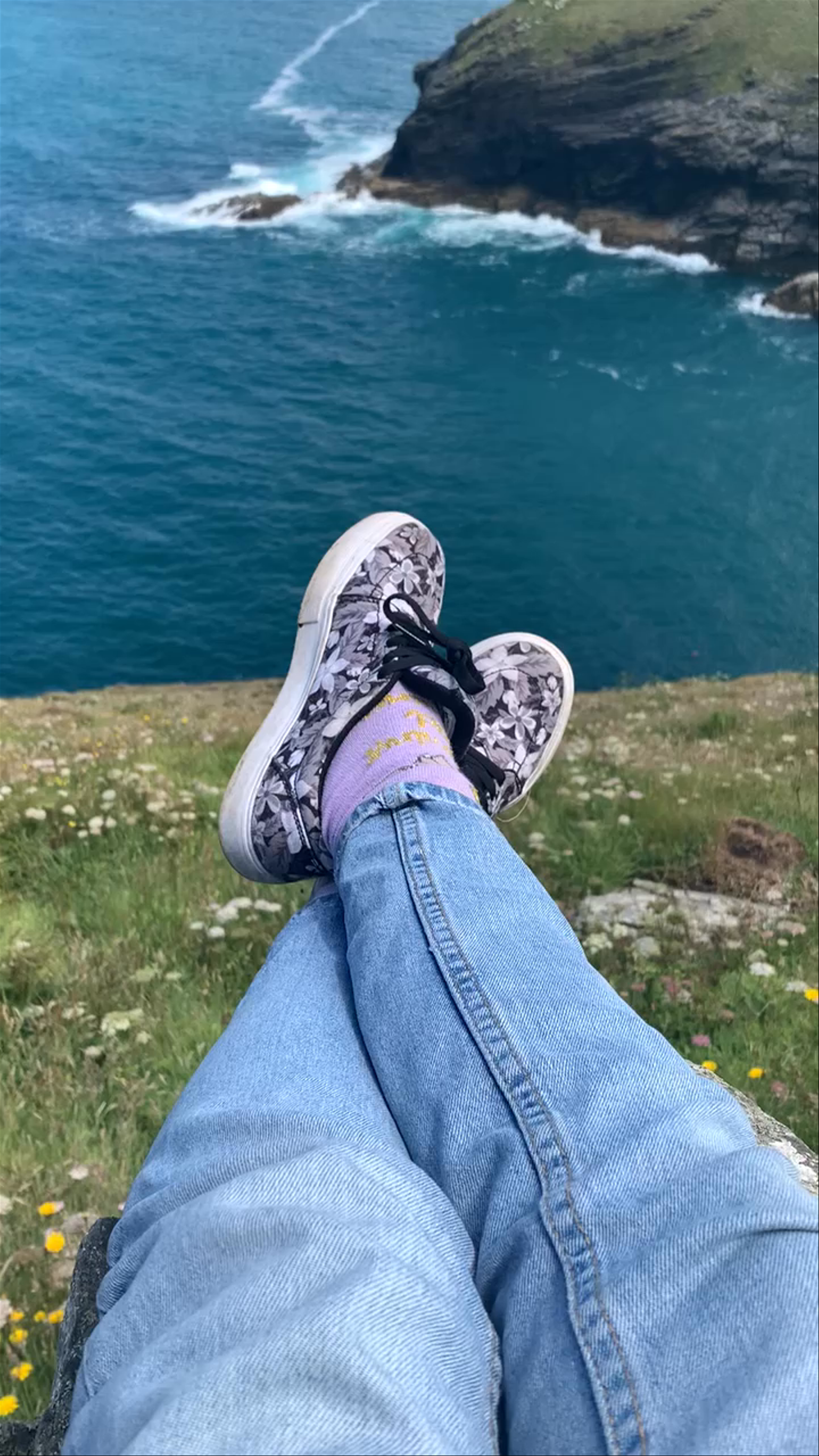 Relaxing Coastal View at Tintagel Castle Cliffside