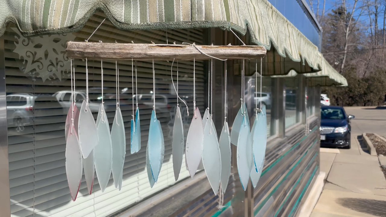 Joni's Diner - Glass wind chime by the entrance. - Diners Near Me - Lake Geneva, Wisconsin