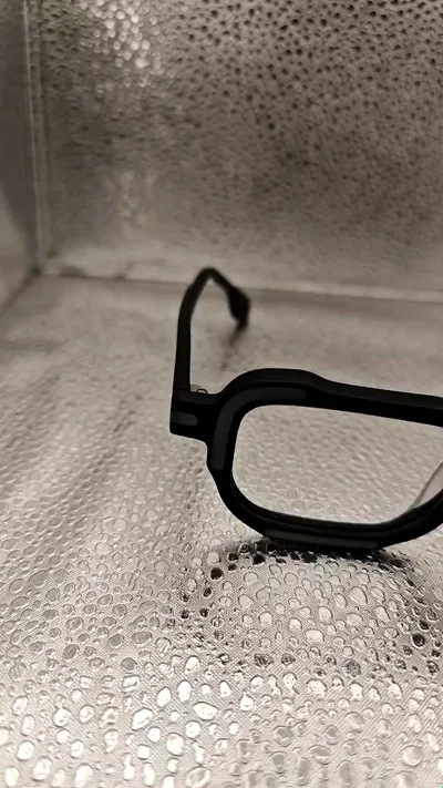 Black Squared Eyeglasses with Grey Accents | Acetate Frame Geometric Design Unisex | 49□21-148