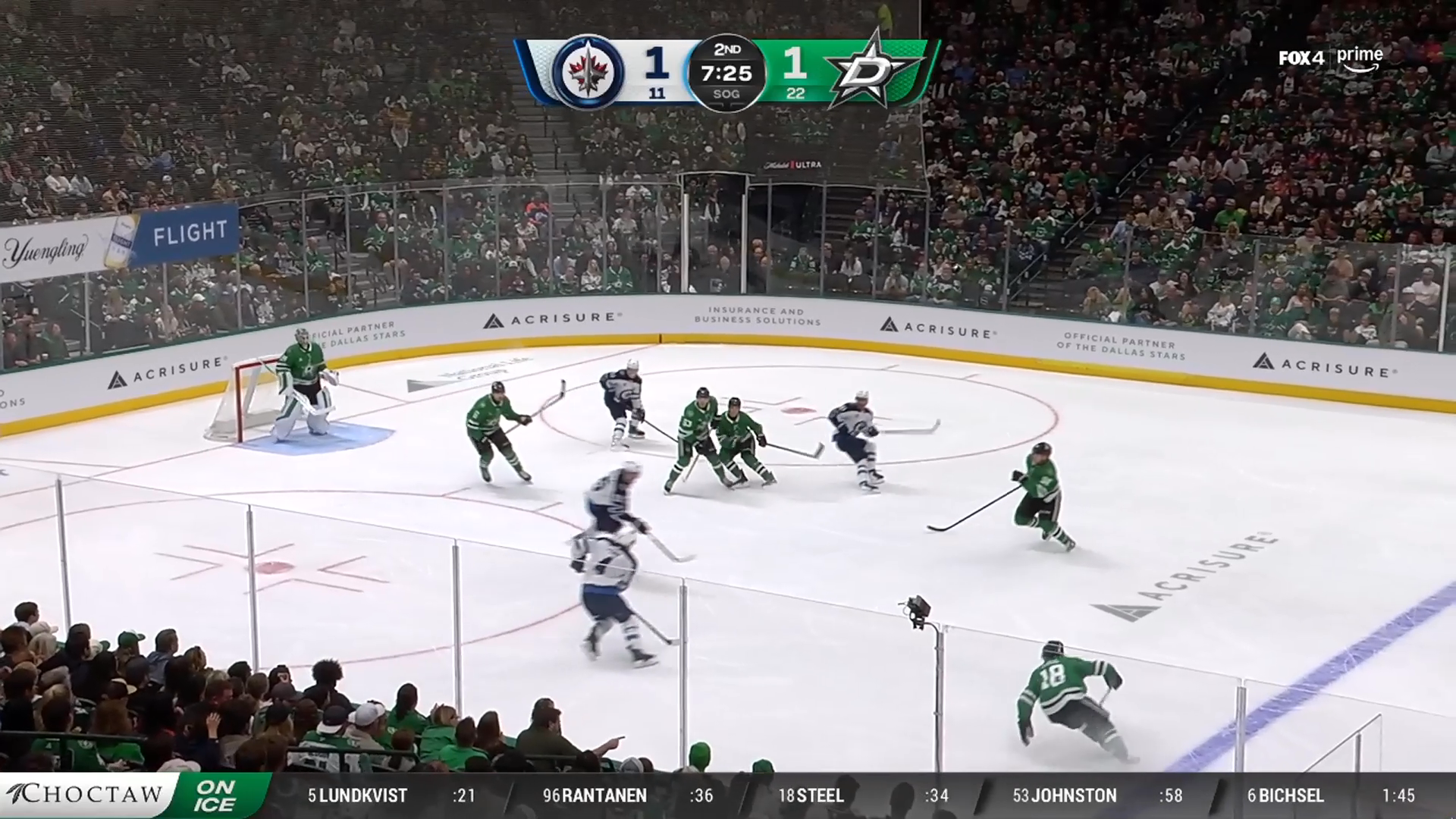 Hintz Ties It Late, Wins It in OT for Stars · Oct. 22, 2026