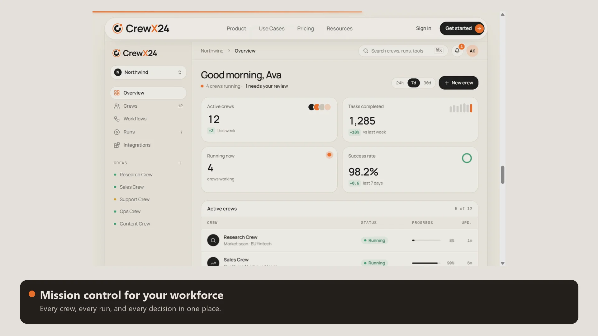 CrewX24 — AI workflow automation. image 1