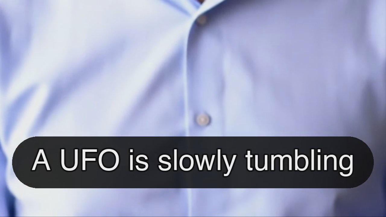 A UFO is slowly tumbling out of control