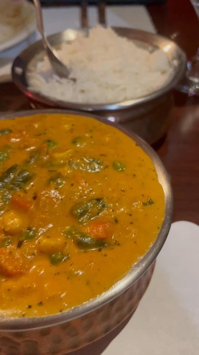 Bhutan House Restaurant - Video of the vegetable coconut korma, rice and naan. - Indian Near Me - Sandy, Utah