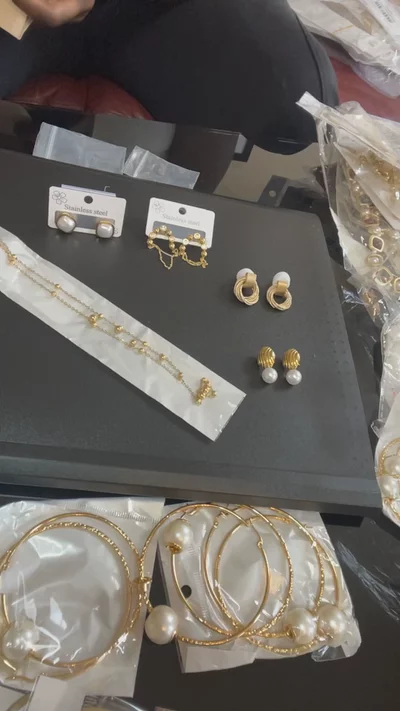Gold-Tone Beaded Y-Shaped Necklace