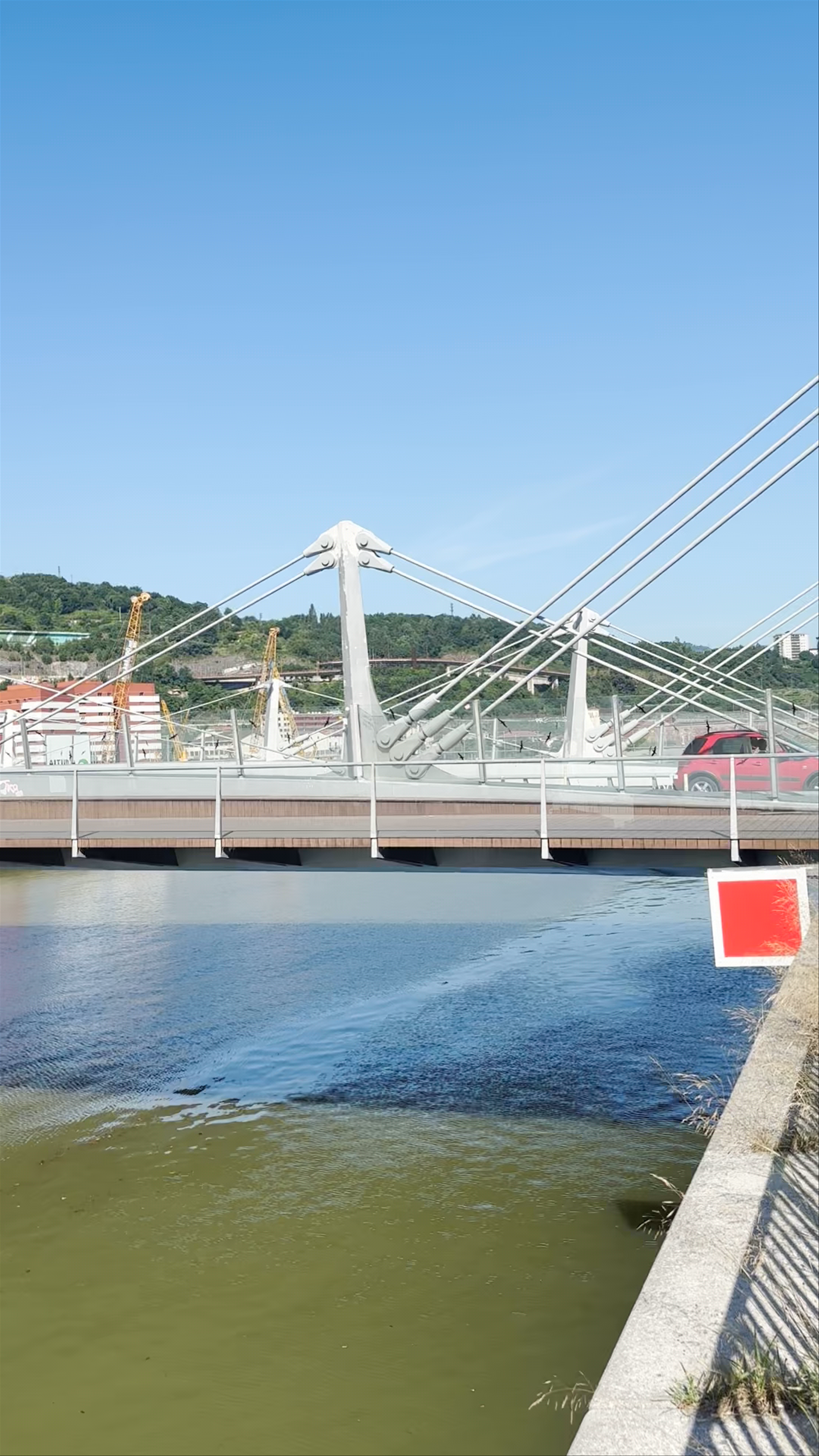 Strolling Along the Scenic Riverwalk in Bilbao, Spain