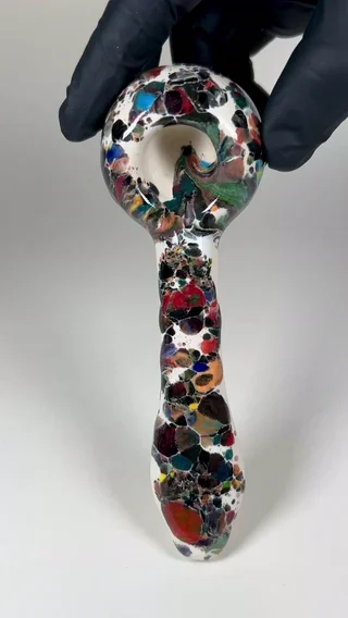 Preview pic of Spoon Pipe - 6.25 Inches - Ceramic - Multicolored - FREE SHIPPING!