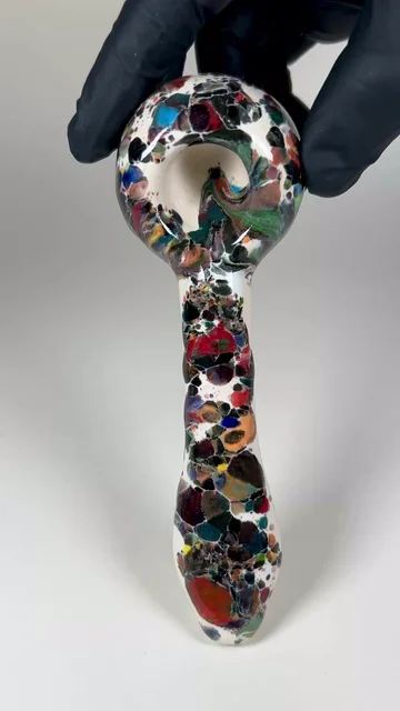 Preview pic of Spoon Pipe - 6.25 Inches - Ceramic - Multicolored - FREE SHIPPING!