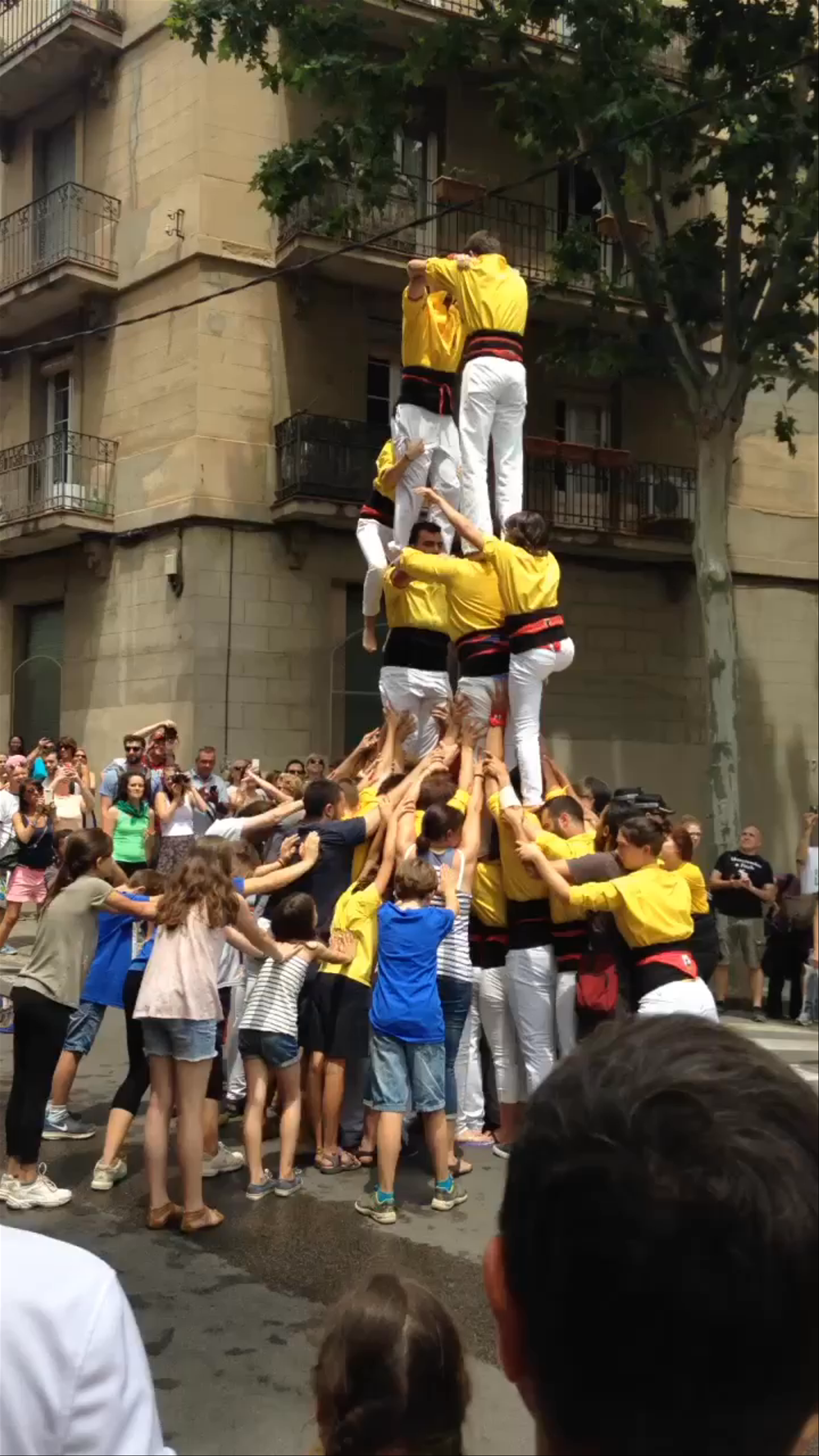 Castellers Human Tower at Parc Güell, Barcelona