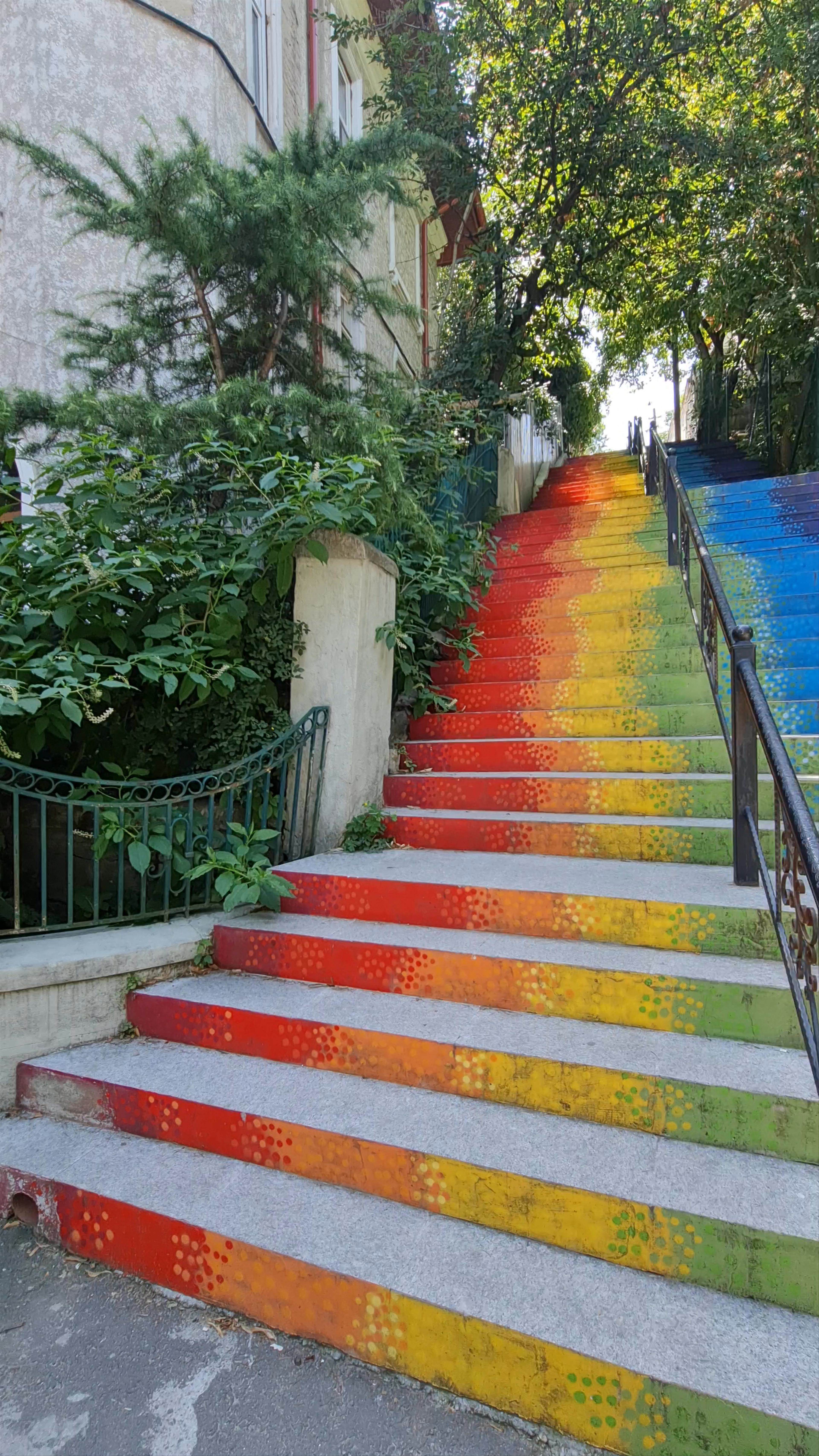 The Stairs of Happiness: Colorful Urban Charm in Bucharest