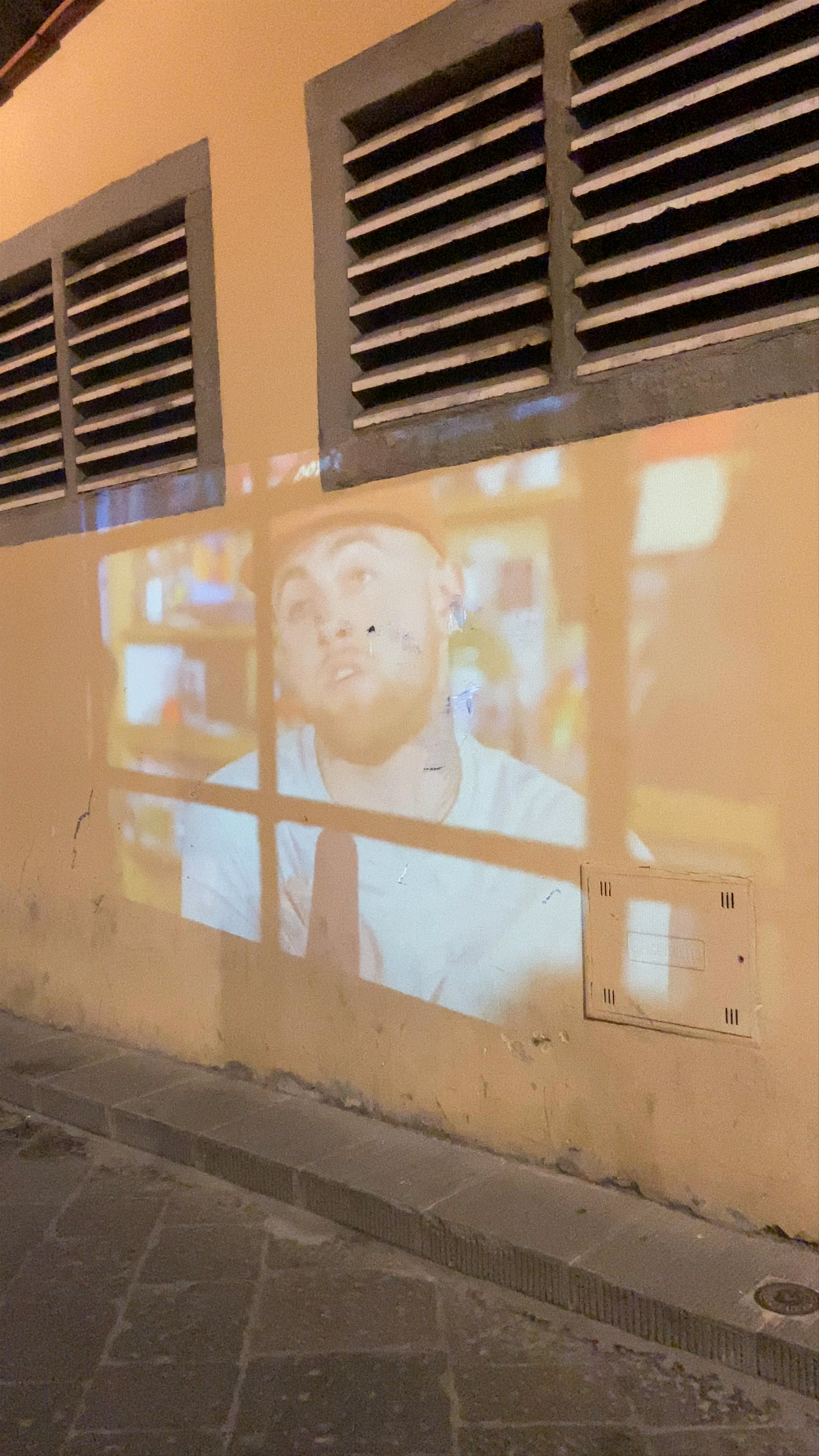 Evening Wall Projection in Via del Pavone, Florence