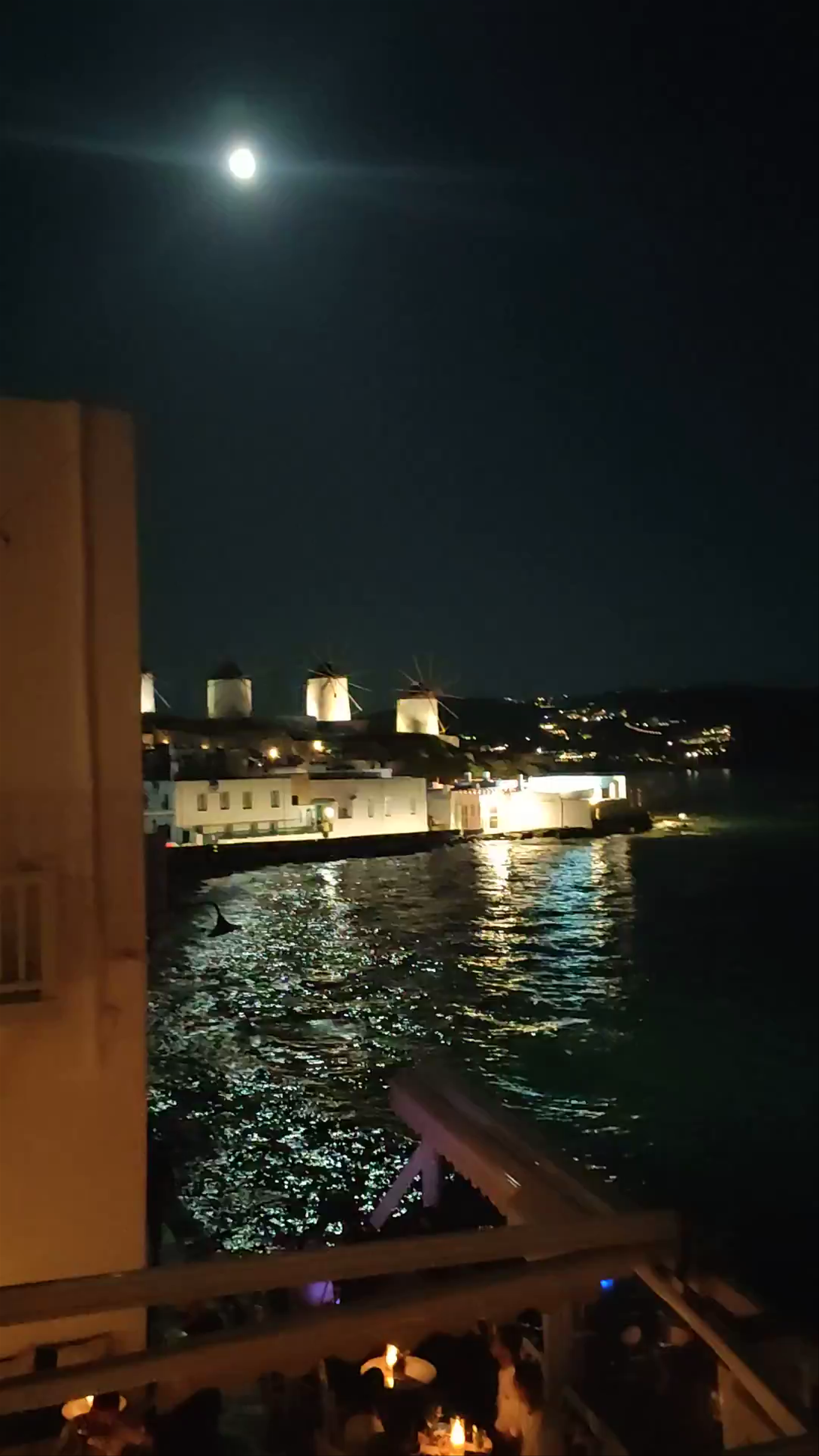 Moonlit Serenity at Galleraki Bar, Mikonos