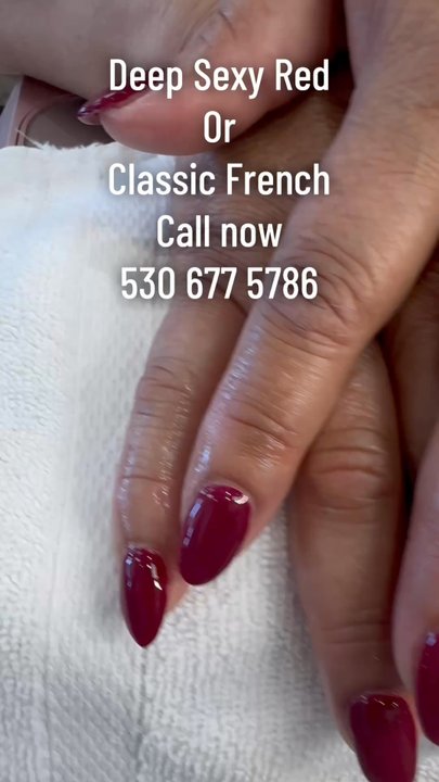 Alpha Nail Spa - Deep red vs classic French - Nail Salons Near Me - Cameron Park, California