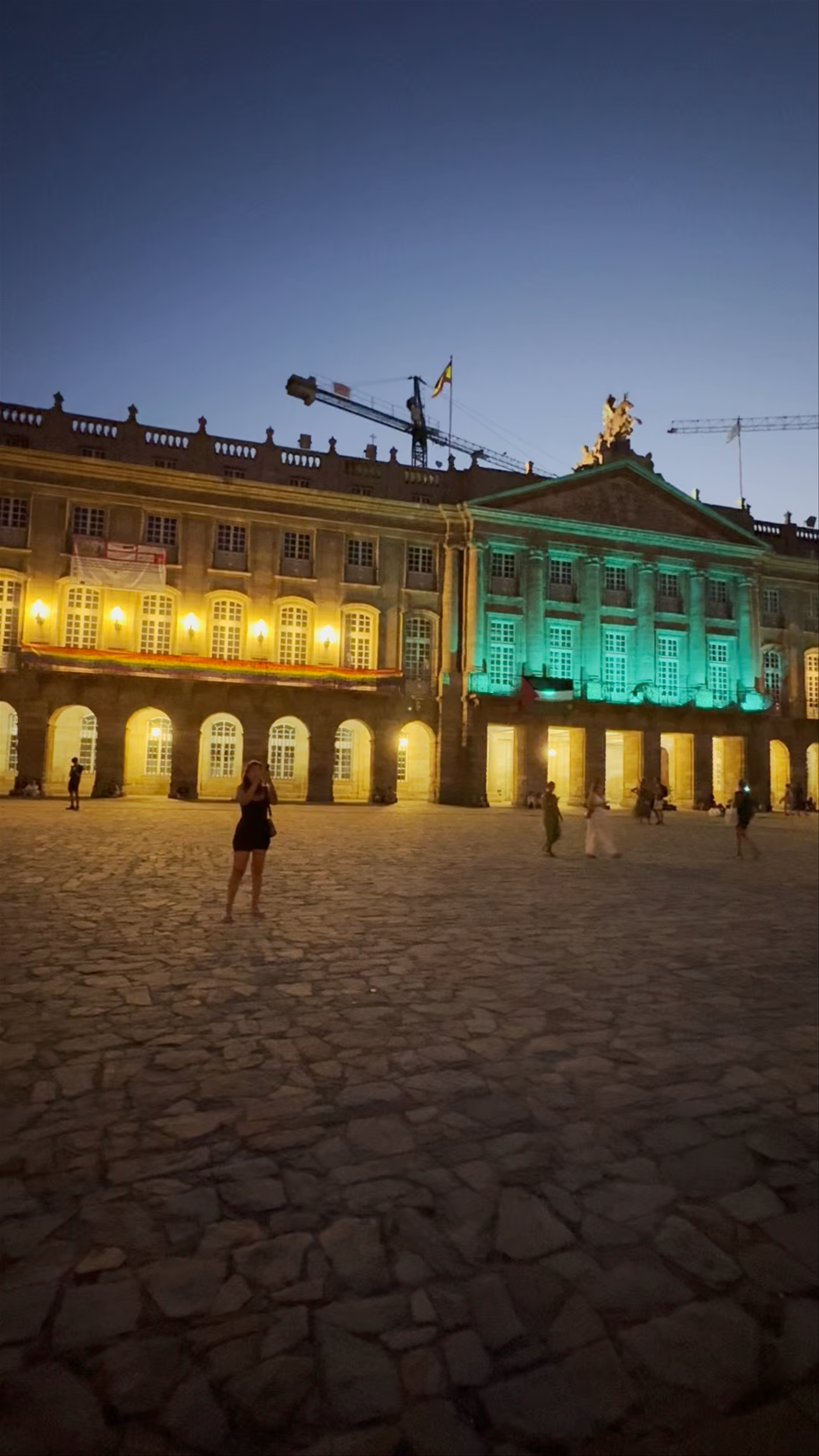 Magical Nightfall at Plaza del Obradoiro, Santiago de Compostela