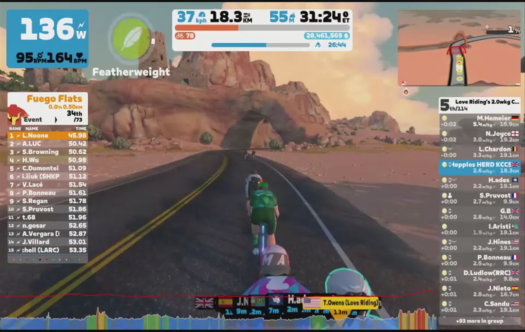 Zwift - Group Ride: Love Riding's 2.0wkg Coffee Ride (D) on Tick Tock in Watopia