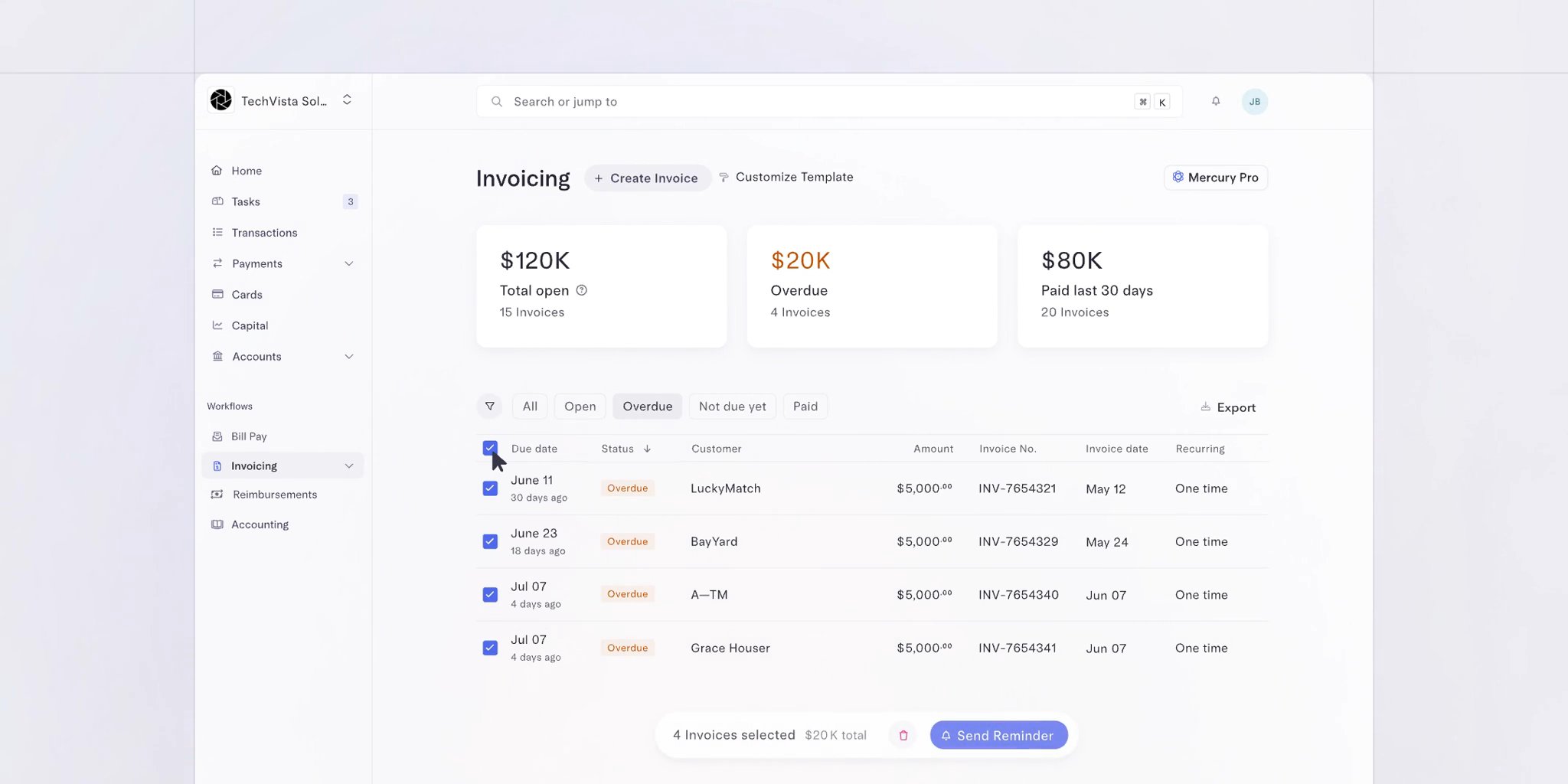 Invoicing by Mercury | Generate & Send Invoices Online