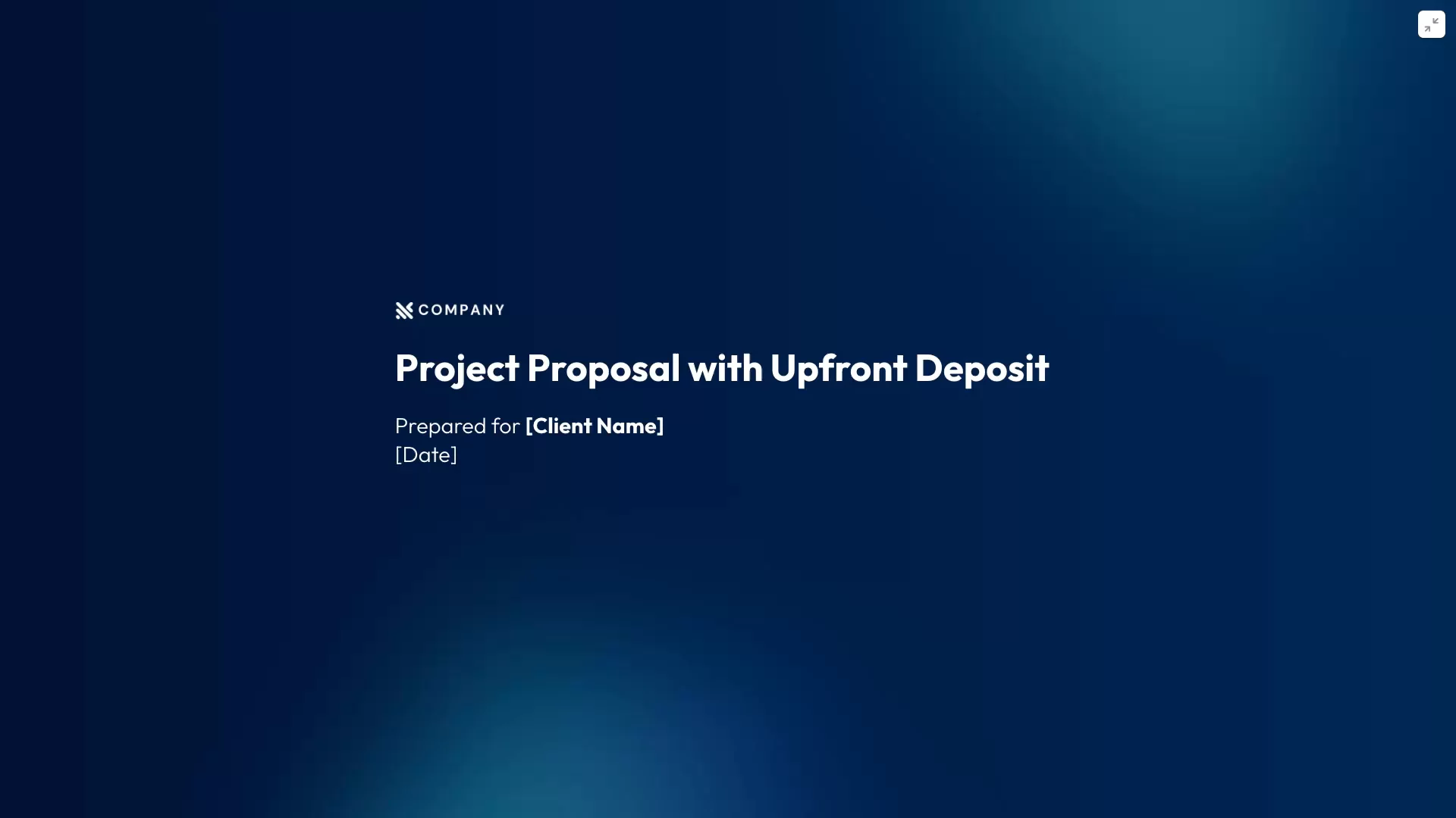 Preview of Project Proposal Template with Upfront Deposit