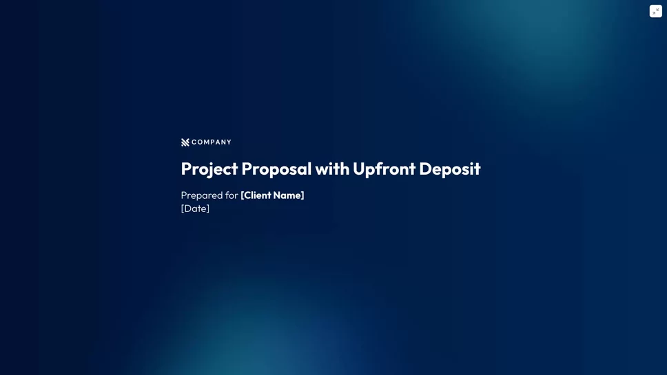 Preview of Project Proposal Template with Upfront Deposit